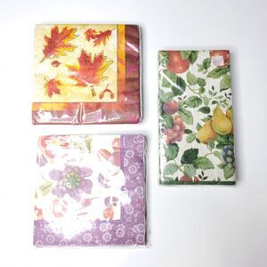 Lot Of 3 New Sealed Napkin Lot Dinner Lunch Napkins Paula Deen, Artstyle, Gibson